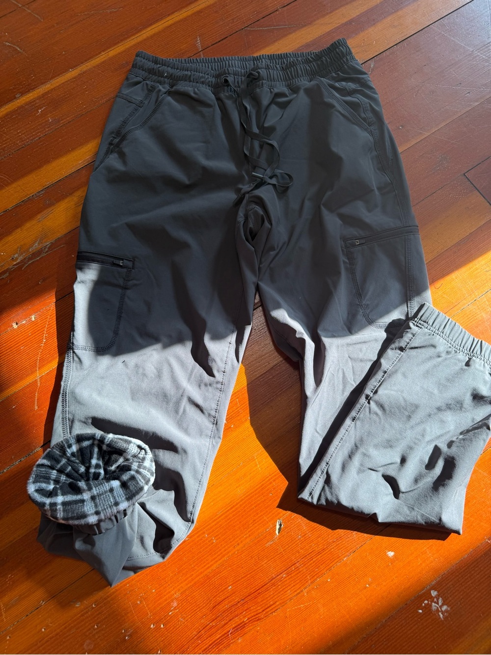 Eddie Bauer Gray Cargo Pants with Elastic Waist